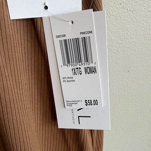 Magaschoni Tan Ribbed Knit Top - Picture 3 of 5